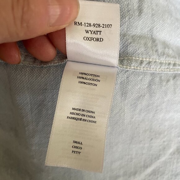 Rails Men's Wyatt Oxford 100% Cotton Shirt in Light Blue-Small - Picture 5 of 9